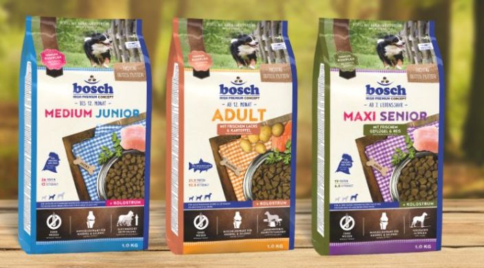 Три вида корма Bosch для собак