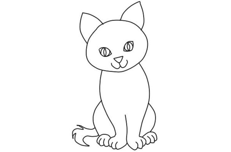 Как нарисовать сидячую кошку поэтапно