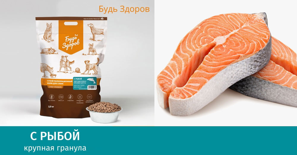 Корм Будь здоров с лососем (Россия) - состав, цена